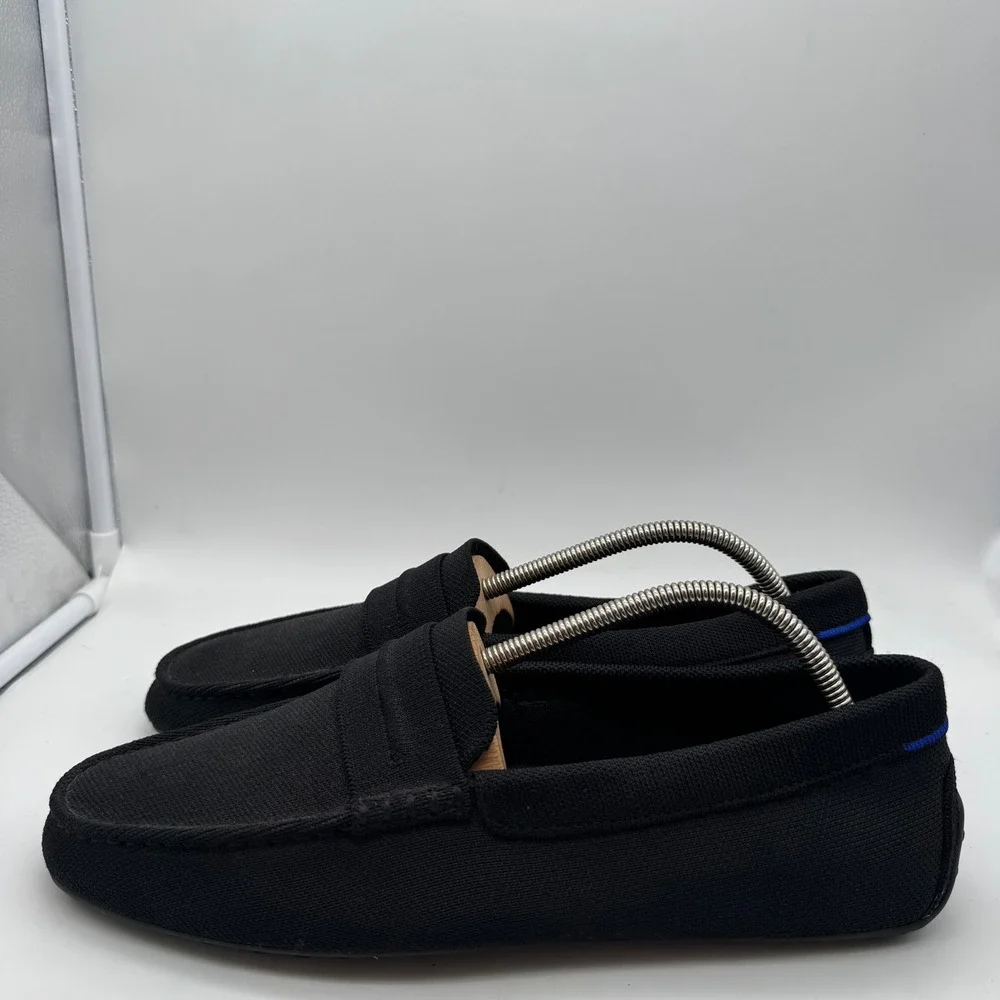 Rothy's Men's The Driver Loafers Black Knit Slip On Shoes‎ Size 11.5